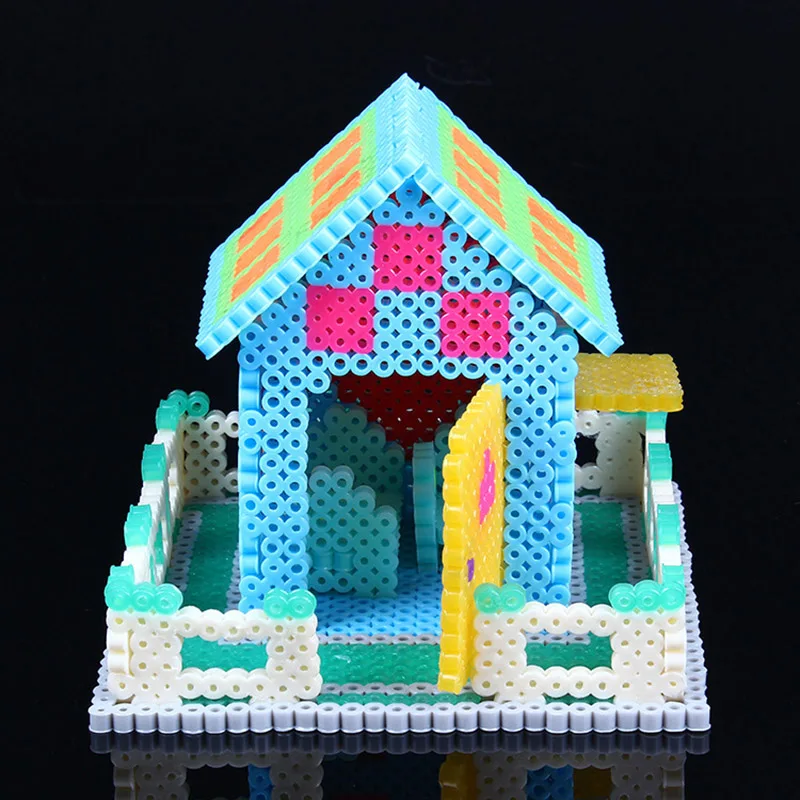 2.6mm Perler Hama Beads Set 3D Puzzle Iron Beads Toy Kids Creative Handmade Craft DIY Gift Fuse Beads Have Large Pegboard