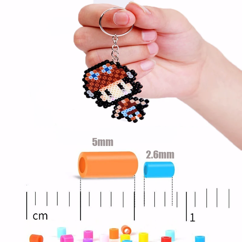 2.6mm Perler Hama Beads Set 3D Puzzle Iron Beads Toy Kids Creative Handmade Craft DIY Gift Fuse Beads Have Large Pegboard