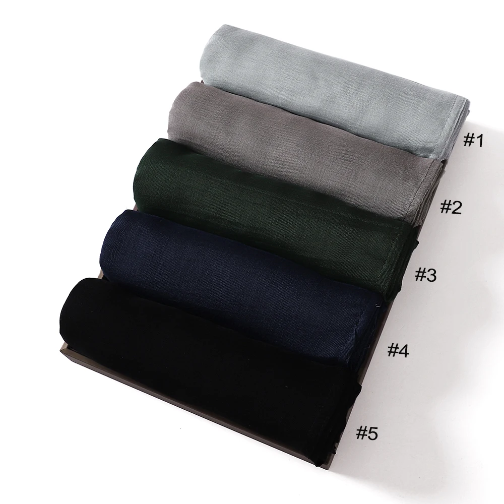 Muslim Hijabs for Women Scarf Thin Plain Shawls Femme Musulman Soft Viscose Rayon Headscarf Islamic Turban Headband 200x85cm