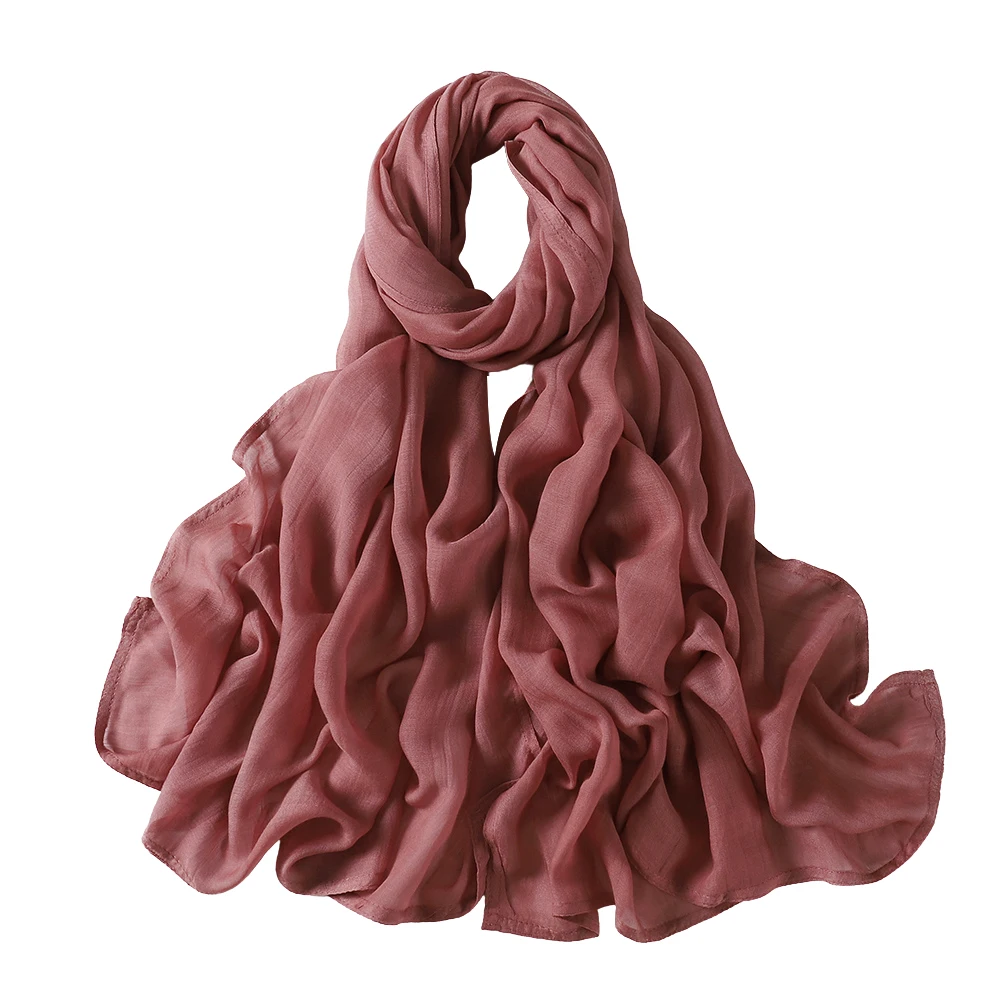 Muslim Hijabs for Women Scarf Thin Plain Shawls Femme Musulman Soft Viscose Rayon Headscarf Islamic Turban Headband 200x85cm