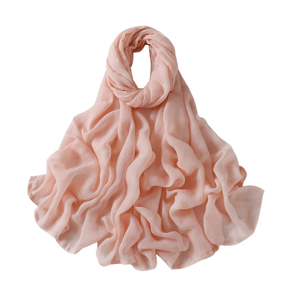 Muslim Hijabs for Women Scarf Thin Plain Shawls Femme Musulman Soft Viscose Rayon Headscarf Islamic Turban Headband 200x85cm