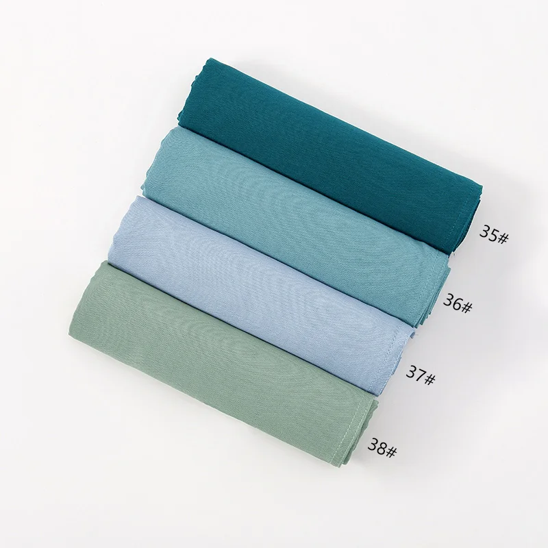 Muslim Hijabs for Women Scarf Thin Plain Shawls Femme Musulman Soft Viscose Rayon Headscarf Islamic Turban Headband 200x85cm