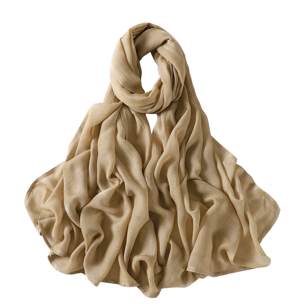 Muslim Hijabs for Women Scarf Thin Plain Shawls Femme Musulman Soft Viscose Rayon Headscarf Islamic Turban Headband 200x85cm