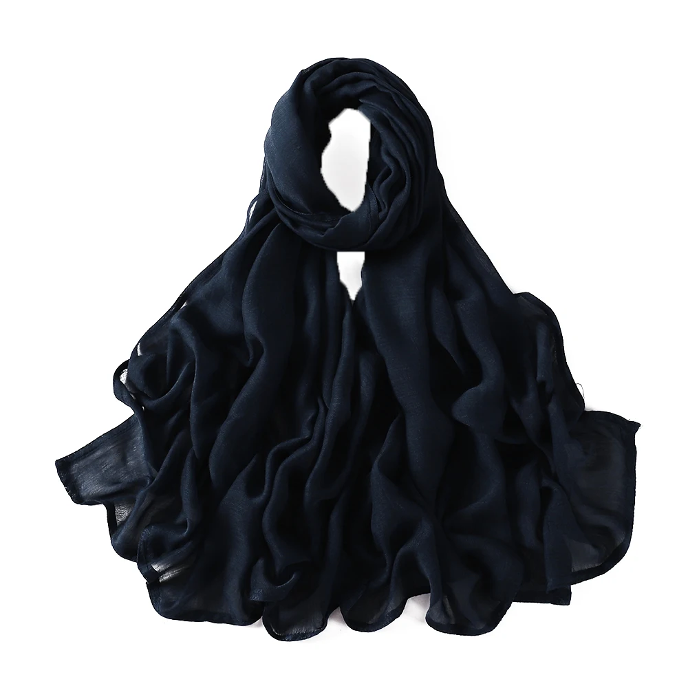 Muslim Hijabs for Women Scarf Thin Plain Shawls Femme Musulman Soft Viscose Rayon Headscarf Islamic Turban Headband 200x85cm