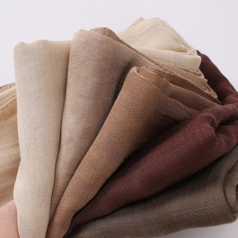Muslim Hijabs for Women Scarf Thin Plain Shawls Femme Musulman Soft Viscose Rayon Headscarf Islamic Turban Headband 200x85cm