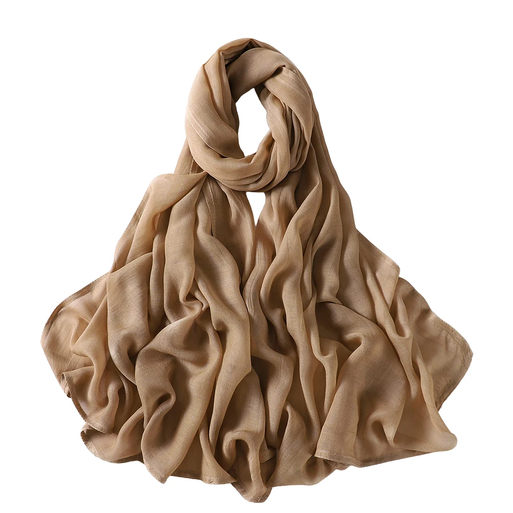 Muslim Hijabs for Women Scarf Thin Plain Shawls Femme Musulman Soft Viscose Rayon Headscarf Islamic Turban Headband 200x85cm