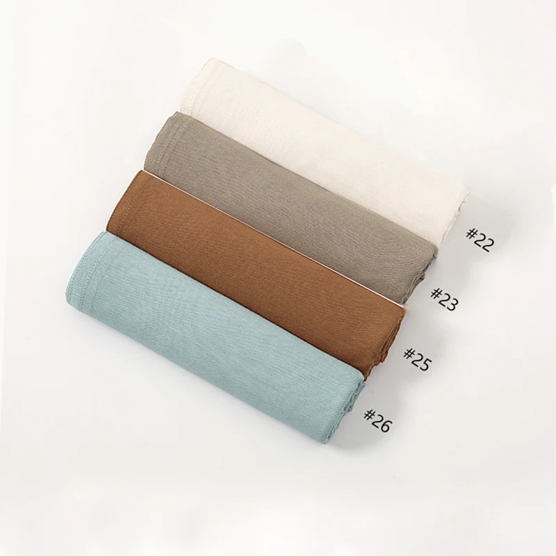 Muslim Hijabs for Women Scarf Thin Plain Shawls Femme Musulman Soft Viscose Rayon Headscarf Islamic Turban Headband 200x85cm