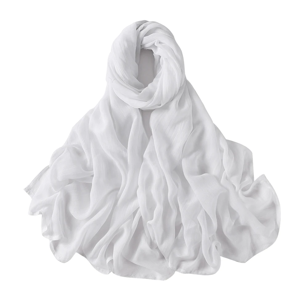 Muslim Hijabs for Women Scarf Thin Plain Shawls Femme Musulman Soft Viscose Rayon Headscarf Islamic Turban Headband 200x85cm