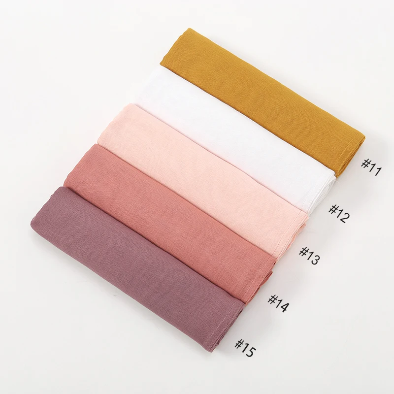 Muslim Hijabs for Women Scarf Thin Plain Shawls Femme Musulman Soft Viscose Rayon Headscarf Islamic Turban Headband 200x85cm