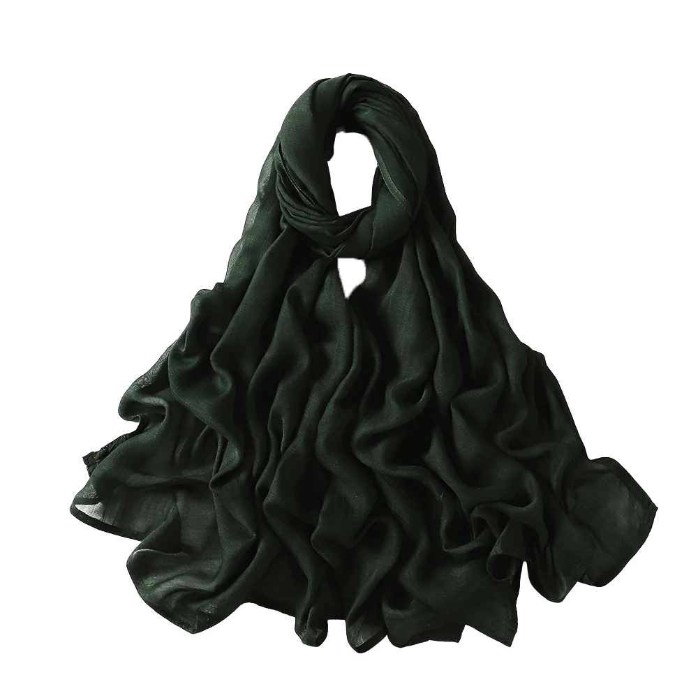 Muslim Hijabs for Women Scarf Thin Plain Shawls Femme Musulman Soft Viscose Rayon Headscarf Islamic Turban Headband 200x85cm