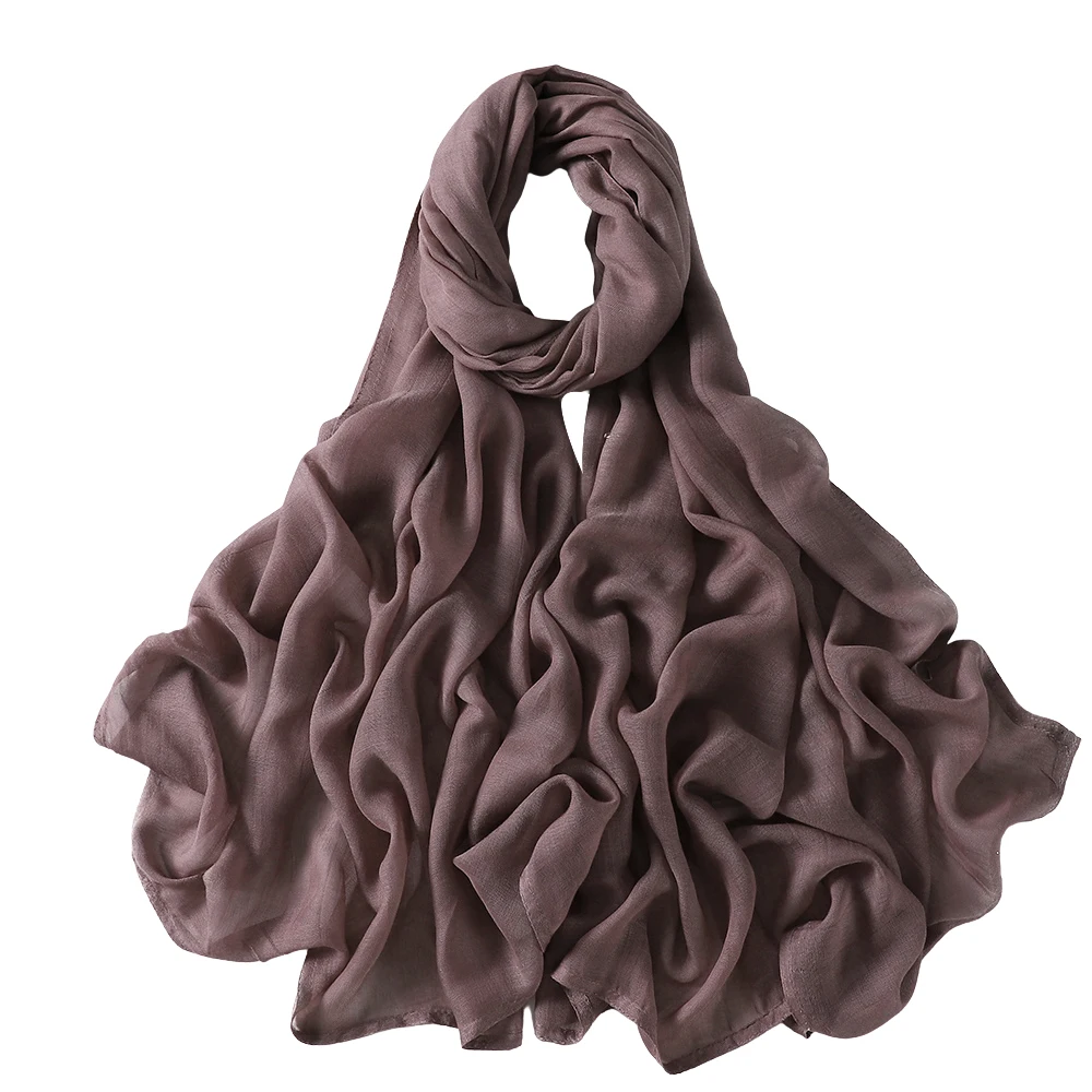 Muslim Hijabs for Women Scarf Thin Plain Shawls Femme Musulman Soft Viscose Rayon Headscarf Islamic Turban Headband 200x85cm