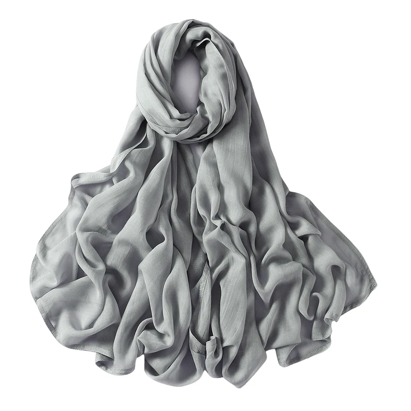 Muslim Hijabs for Women Scarf Thin Plain Shawls Femme Musulman Soft Viscose Rayon Headscarf Islamic Turban Headband 200x85cm