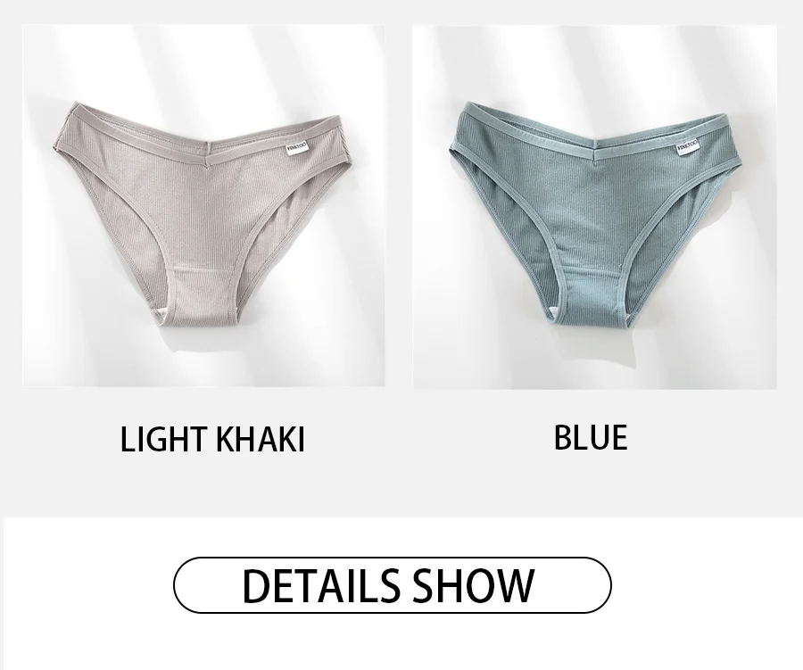 FINETOO M-4XL Cotton Panties Women's V Waist Underwear Plus Size Briefs Ladies Low-Rise Underpants Comfortable Panties Lingerie