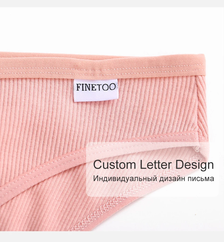 FINETOO M-4XL Cotton Panties Women's V Waist Underwear Plus Size Briefs Ladies Low-Rise Underpants Comfortable Panties Lingerie