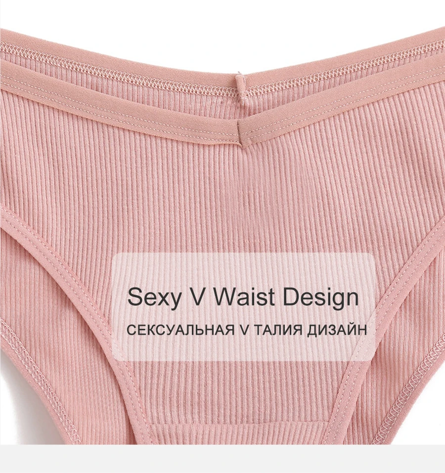 FINETOO M-4XL Cotton Panties Women's V Waist Underwear Plus Size Briefs Ladies Low-Rise Underpants Comfortable Panties Lingerie
