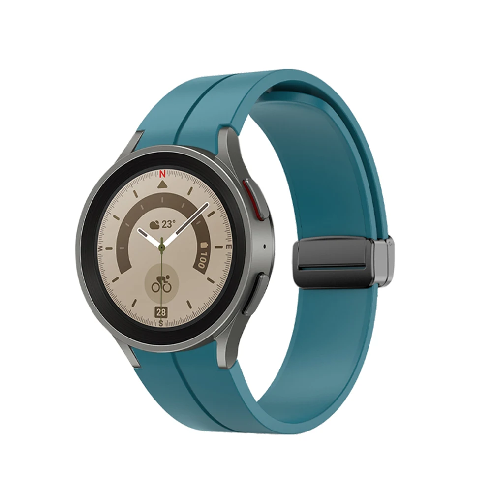 Original Silicone Strap for Samsung Galaxy Watch 5 Pro 45mm Watch 5 40mm 44mm Band Magnetic Buckle for Galaxy Watch 4/4 Classic