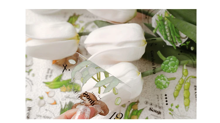 6 pcs/lot vegetable Stickers aesthetic Decorative Stick Labels journaling Album Scrapbooking Collage material