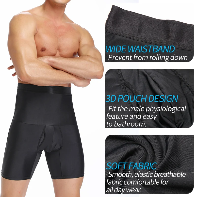 Men Tummy Control Shorts Body Shaper Compression High Waist Trainer Belly Stomach Flat Slimming Shapewear Boxer Underwear Fajas