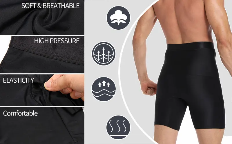Men Tummy Control Shorts Body Shaper Compression High Waist Trainer Belly Stomach Flat Slimming Shapewear Boxer Underwear Fajas