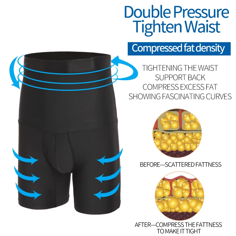 Men Tummy Control Shorts Body Shaper Compression High Waist Trainer Belly Stomach Flat Slimming Shapewear Boxer Underwear Fajas
