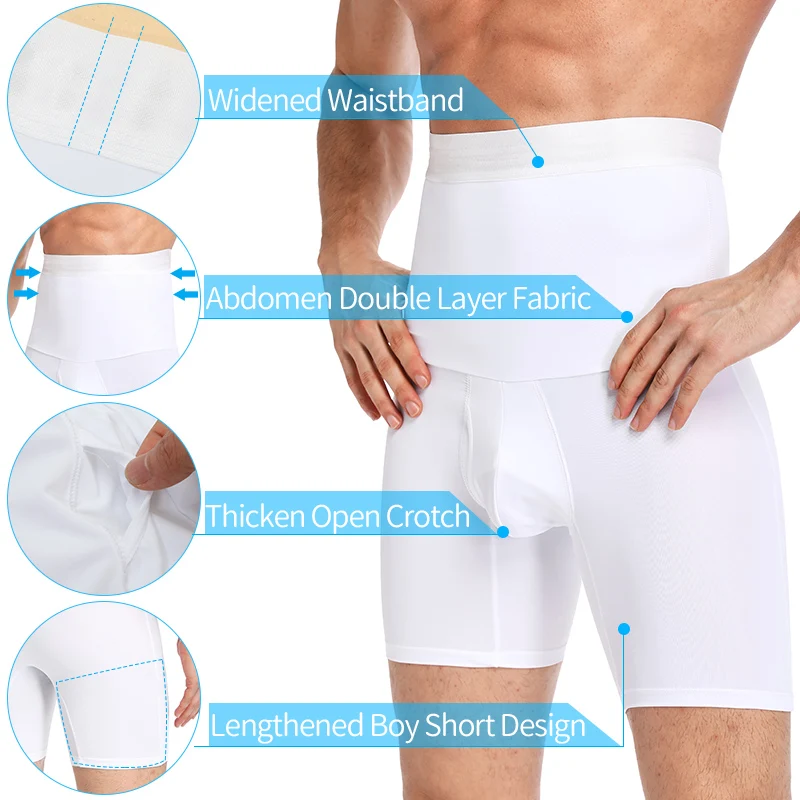 Men Tummy Control Shorts Body Shaper Compression High Waist Trainer Belly Stomach Flat Slimming Shapewear Boxer Underwear Fajas