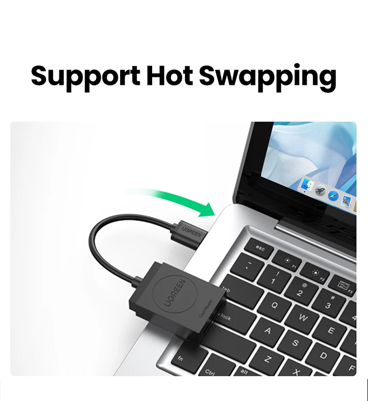 UGREEN Card Reader USB3.0 to SD Micro SD TF Card Adapter for Laptop PC USB to Multi Card adapter Cardreader Smart Card Reader