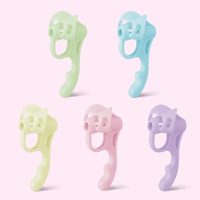 Kids Silicone Pen Grip - Ergonomic Pencil Holder Posture Corrector for Children, Writing Aid Tool Set