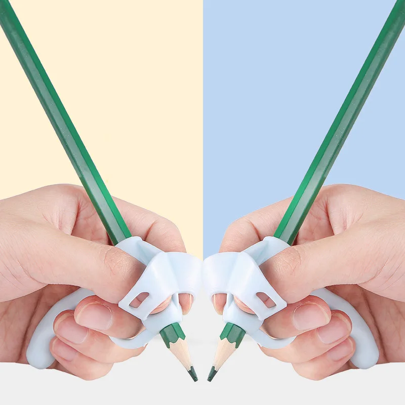 Kids Silicone Pen Grip - Ergonomic Pencil Holder Posture Corrector for Children, Writing Aid Tool Set