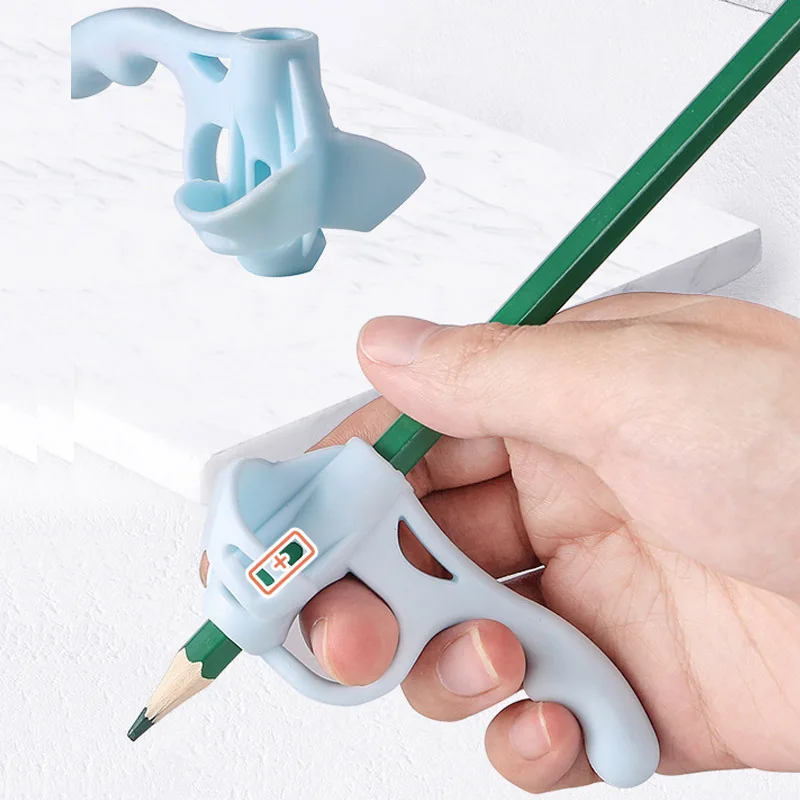 Kids Silicone Pen Grip - Ergonomic Pencil Holder Posture Corrector for Children, Writing Aid Tool Set