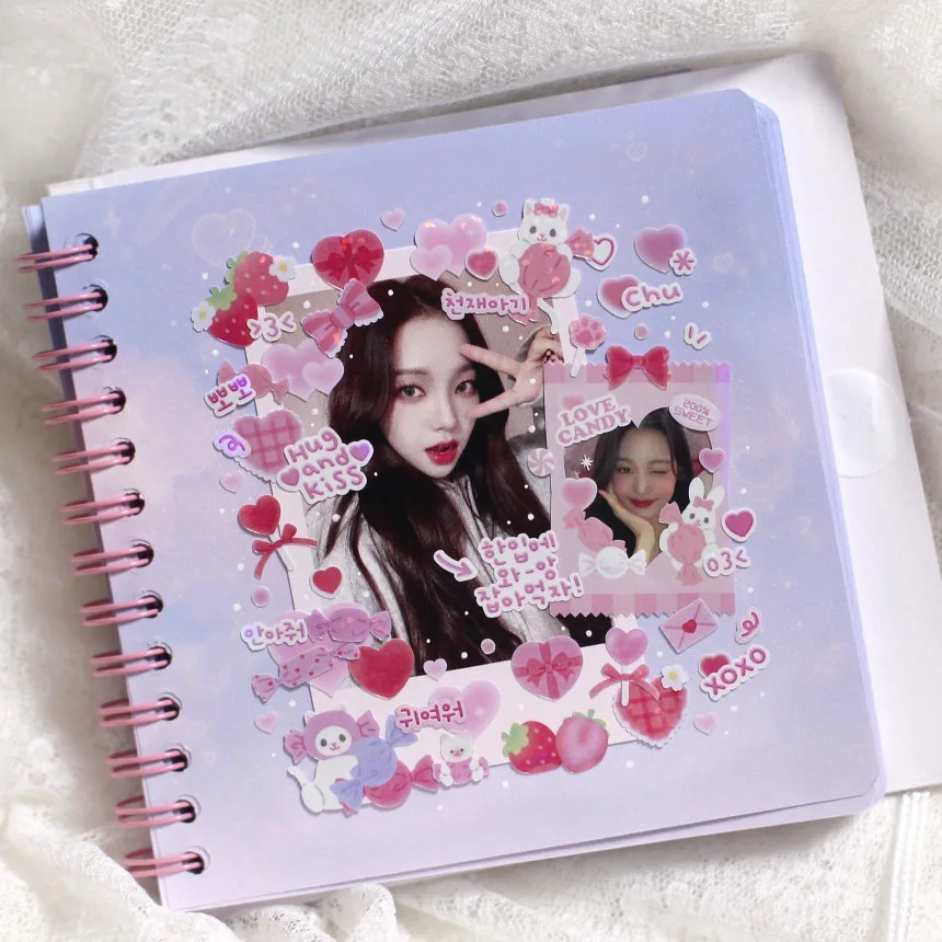 Cute Text Letters Korean Journal Diary Deco Stickers DIY Scrapbooking Stationery Materials Idol Postcards Deco Stickers Supplies