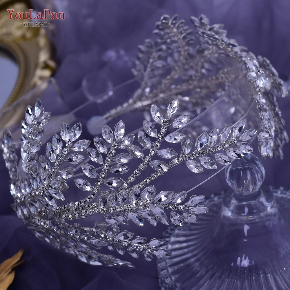 TOPQUEEN HP418 Fashion Bridal Headband Crystal Headwear Women Hair Accessories Rhinestone Bride Crown Wedding Pageant Headdress