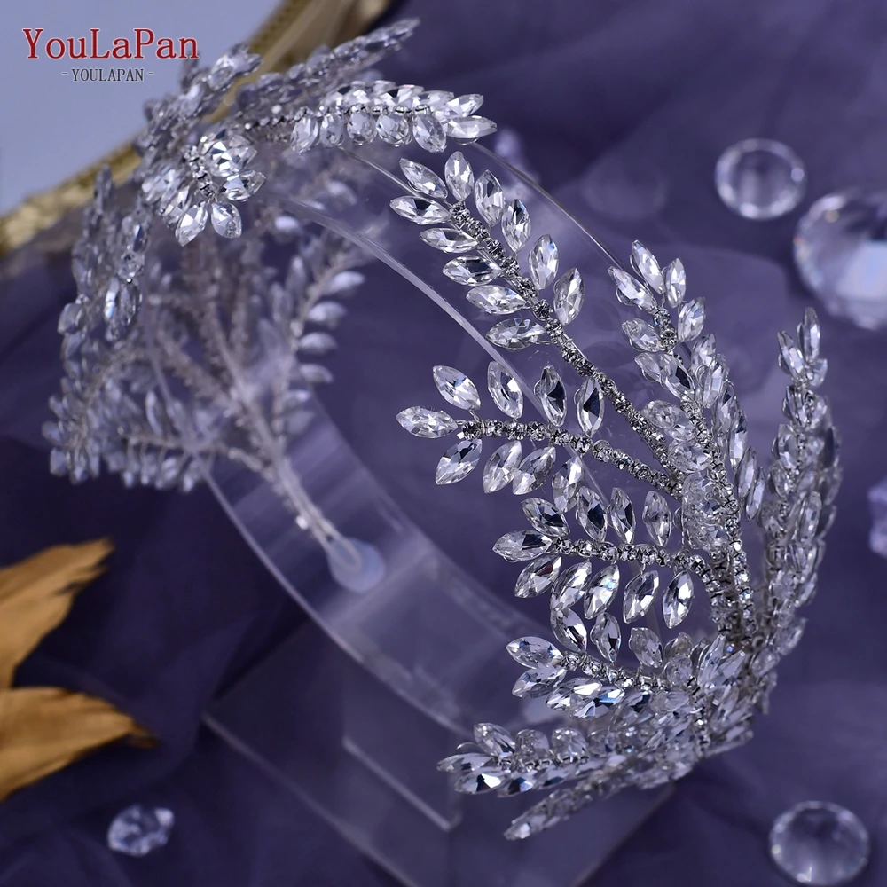 TOPQUEEN HP418 Fashion Bridal Headband Crystal Headwear Women Hair Accessories Rhinestone Bride Crown Wedding Pageant Headdress