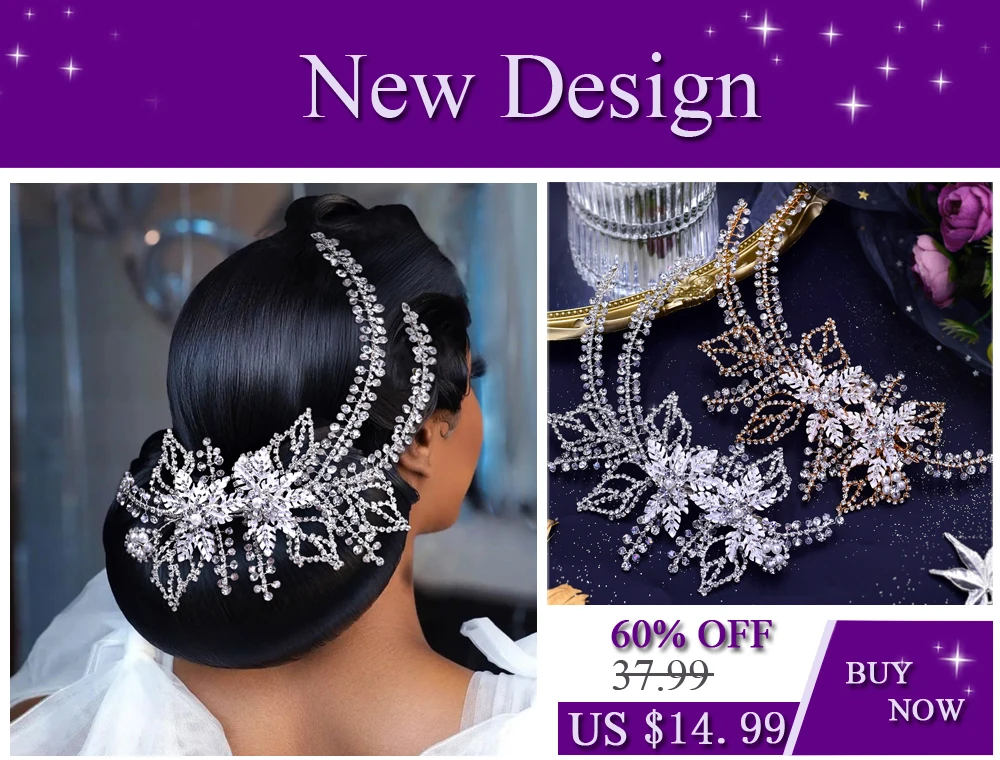 TOPQUEEN HP418 Fashion Bridal Headband Crystal Headwear Women Hair Accessories Rhinestone Bride Crown Wedding Pageant Headdress