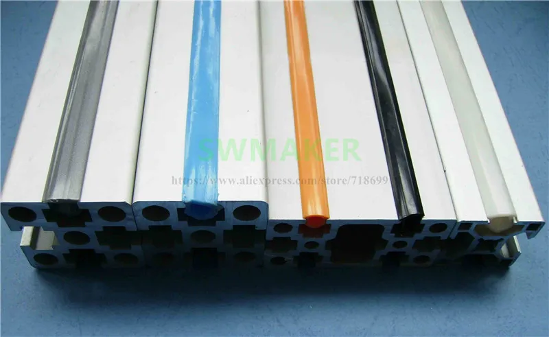 10 Meters 6mm/8mm/10mm Flat Seal for 20/30/40/45/50/60 series EU Aluminum Profile Soft Slot Cover/Panel 3D printer Extrusion