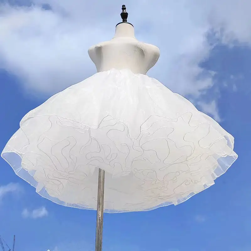 M-XL 5 Layers 35/40CM White Blacke Petticoat Fluffy Lolita Skirt Support Boneless Soft Yarn Canopy Dress Accessory Girl Japan