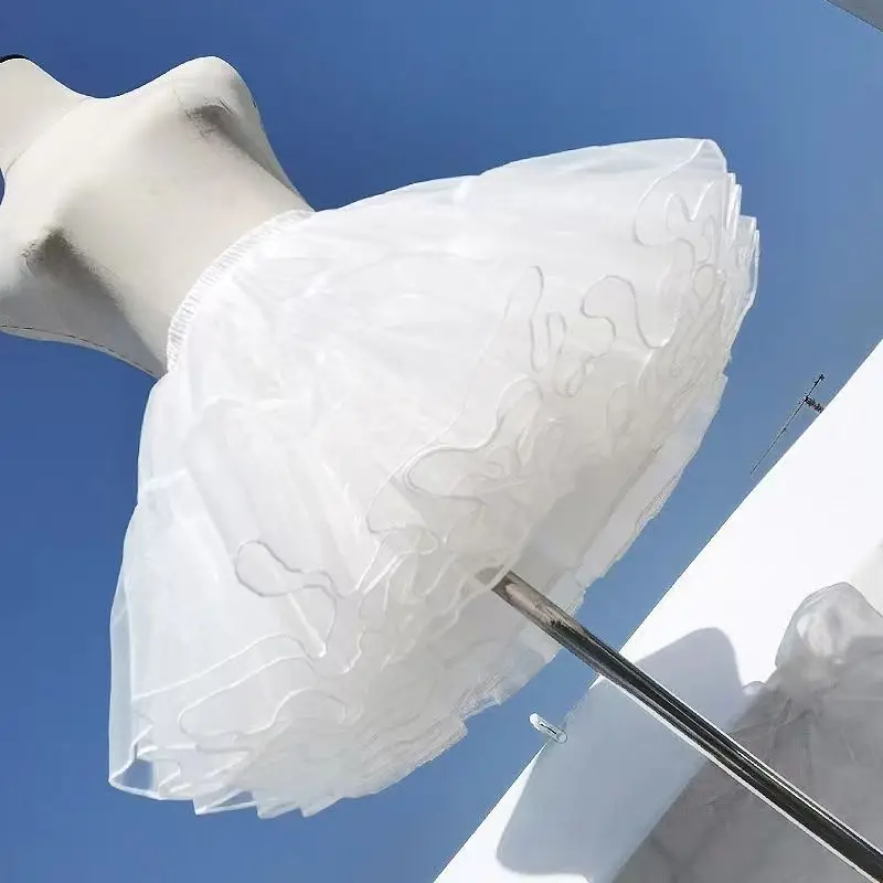 M-XL 5 Layers 35/40CM White Blacke Petticoat Fluffy Lolita Skirt Support Boneless Soft Yarn Canopy Dress Accessory Girl Japan