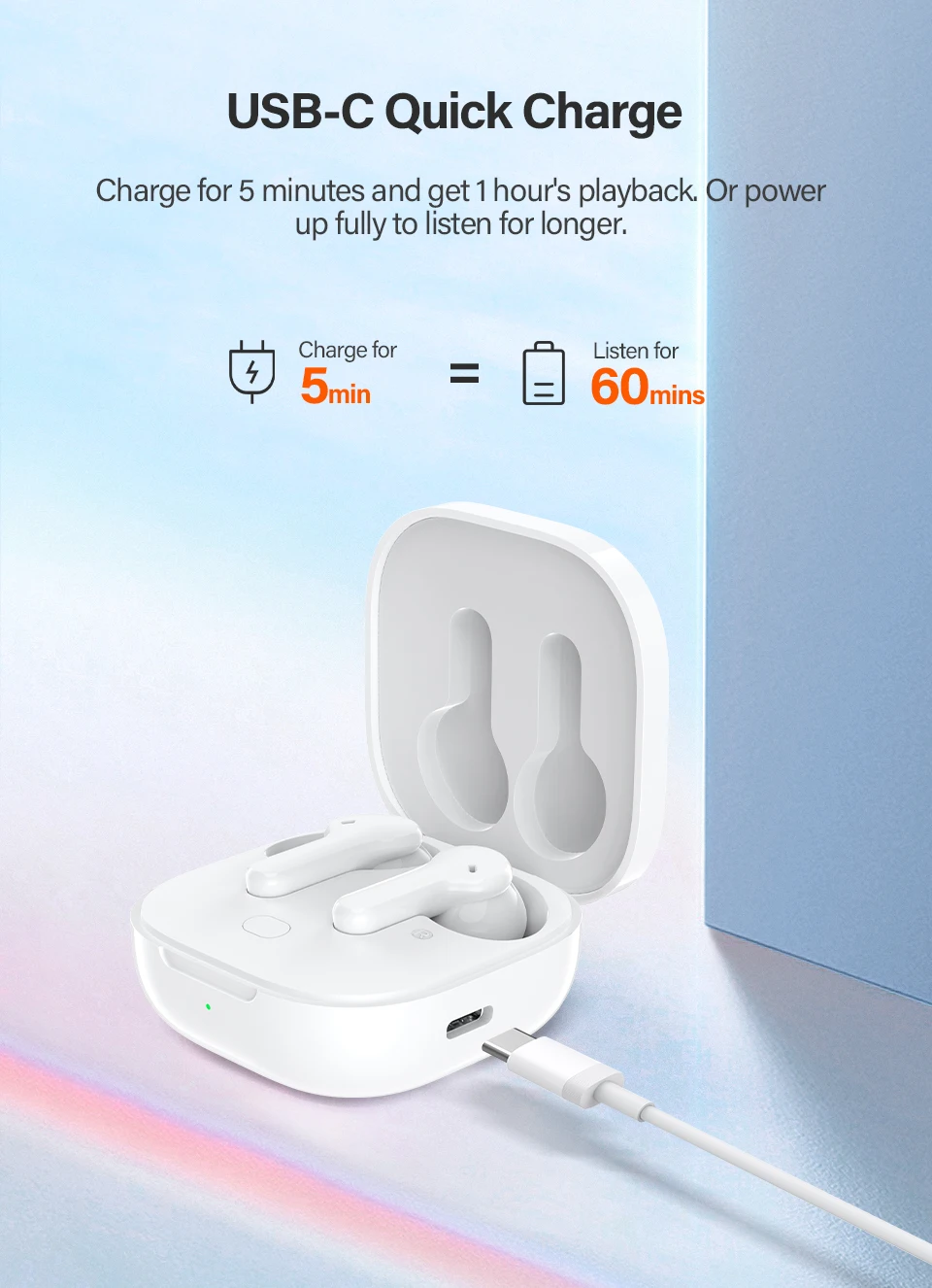 QCY T13 Wireless Smart Headphone BT5.1 TWS Earphone 4 Mic ENC HD Call Headset Touch Control Earbuds Long Standby 40H