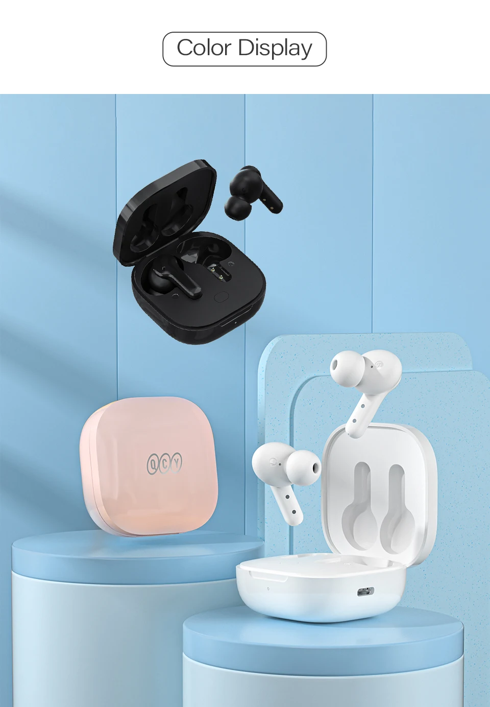 QCY T13 Wireless Smart Headphone BT5.1 TWS Earphone 4 Mic ENC HD Call Headset Touch Control Earbuds Long Standby 40H
