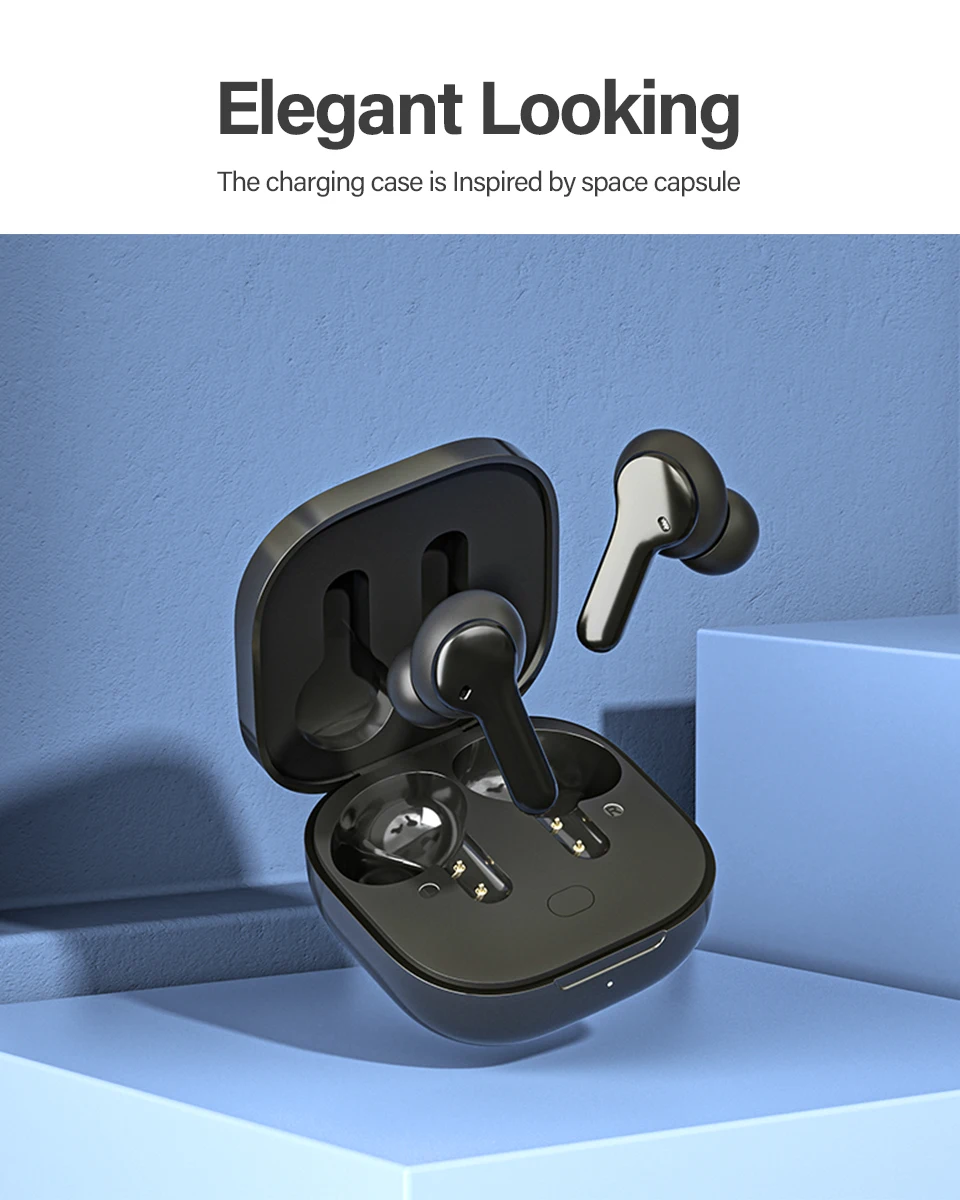 QCY T13 Wireless Smart Headphone BT5.1 TWS Earphone 4 Mic ENC HD Call Headset Touch Control Earbuds Long Standby 40H