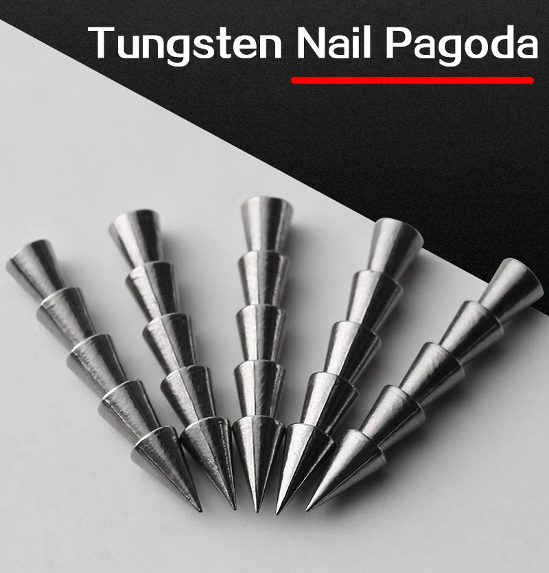 LSP New Nail Pagoda Fishing Sinker Small Thin Worm Weights Sinkers Fishing Tackle Insert Into Soft Plastic Lures 0.3g
