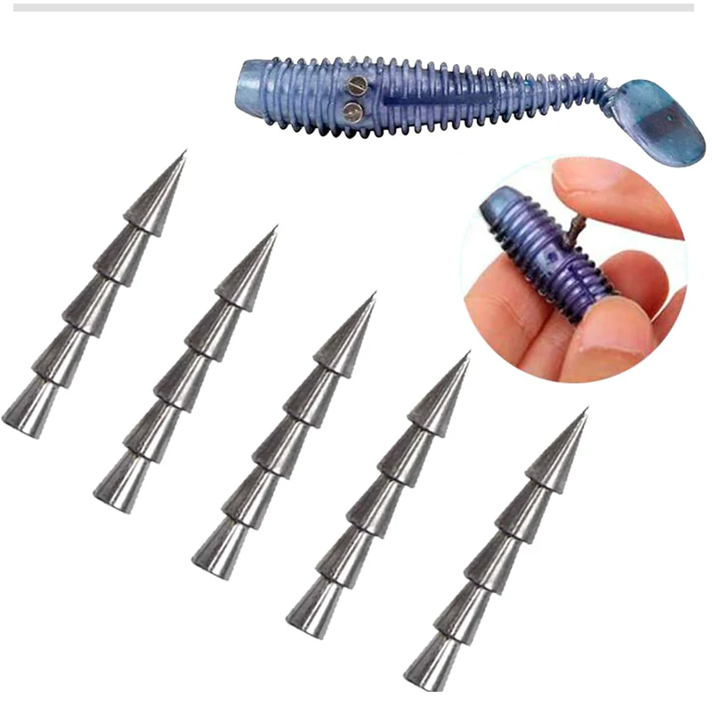 LSP New Nail Pagoda Fishing Sinker Small Thin Worm Weights Sinkers Fishing Tackle Insert Into Soft Plastic Lures 0.3g