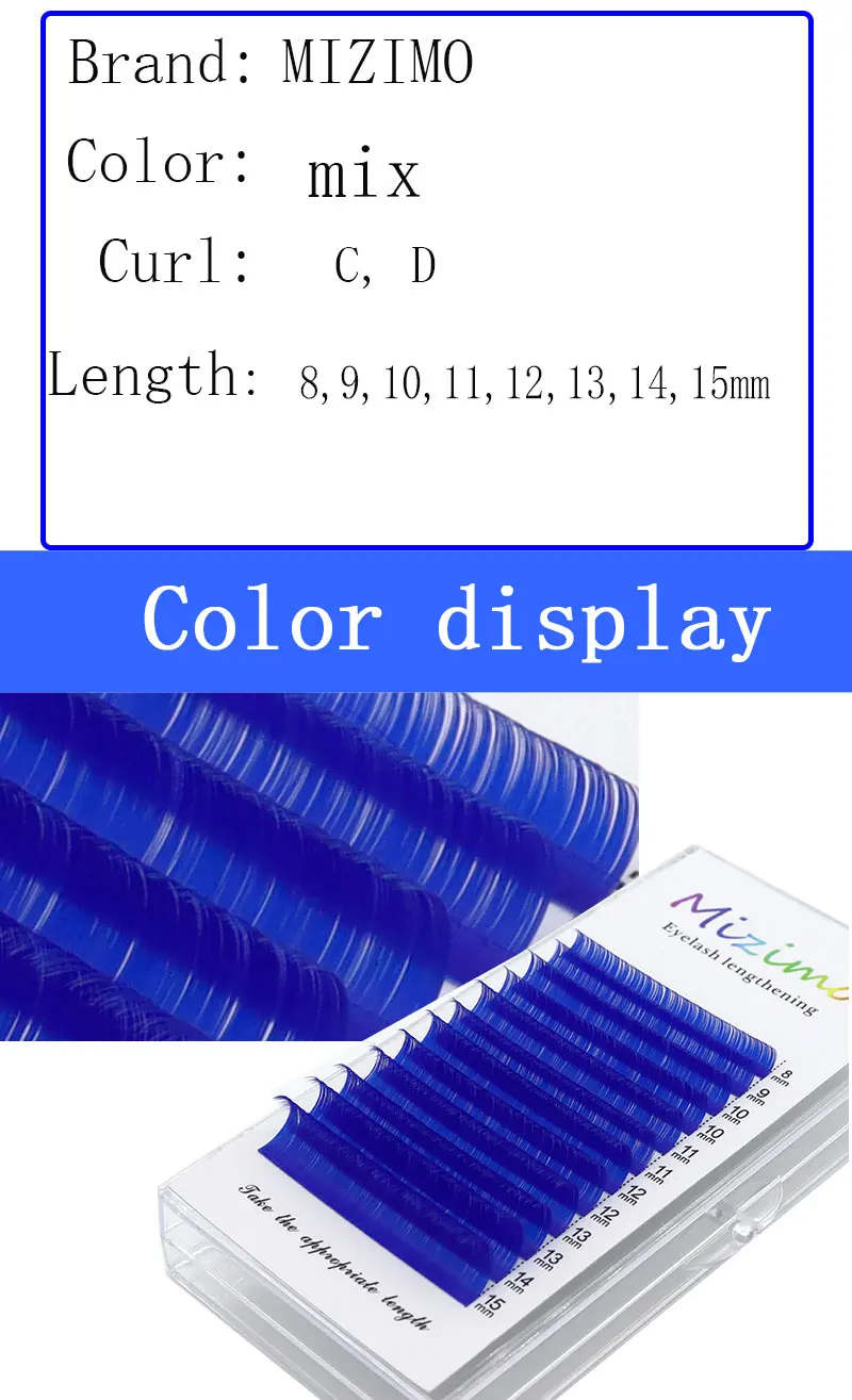 The Royal Blue Color 8-15 Length Is Mixed With Natural Softness To Extend The Professional Grafting False Eyelash Makeup 0.07