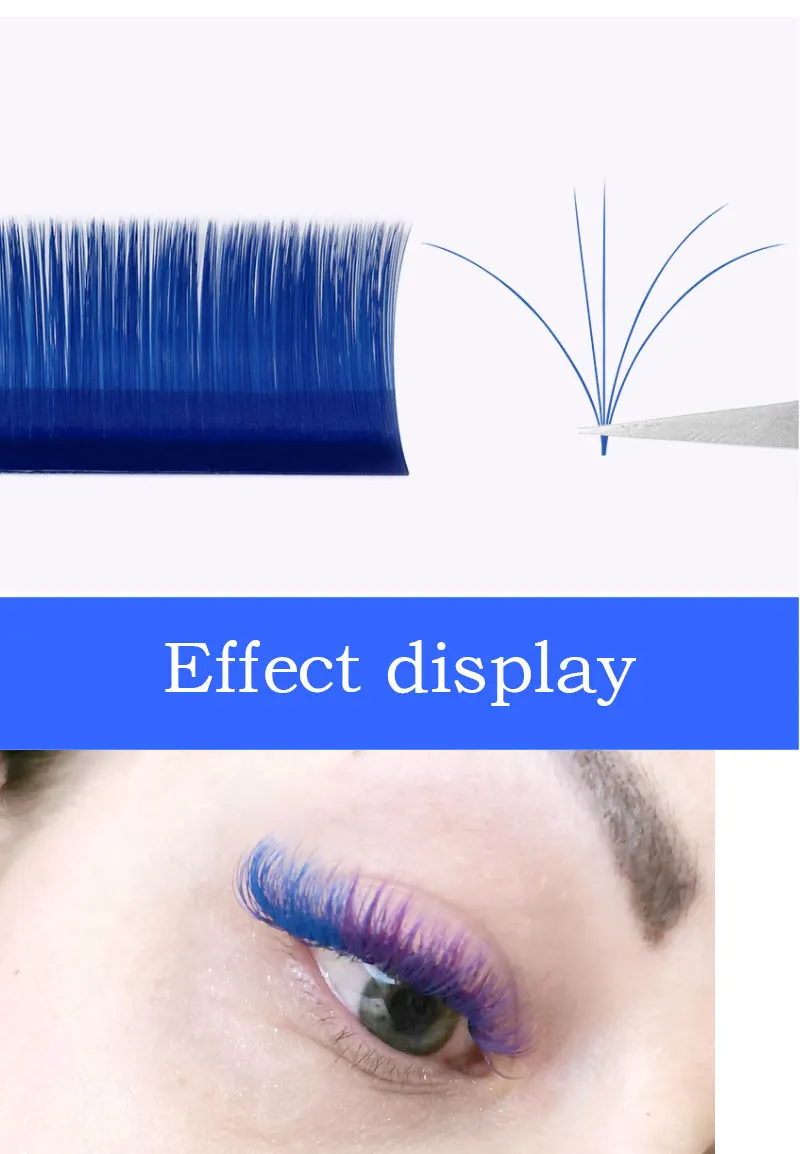 The Royal Blue Color 8-15 Length Is Mixed With Natural Softness To Extend The Professional Grafting False Eyelash Makeup 0.07