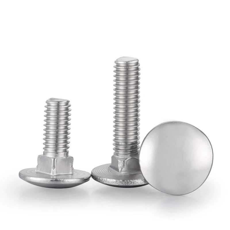 10pcs/lot M4 M5 M6 M8 M10 M12 10- 150mm Length Carriage Bolt 304 Stainless Steel Round Head Square Neck Screw DIN603