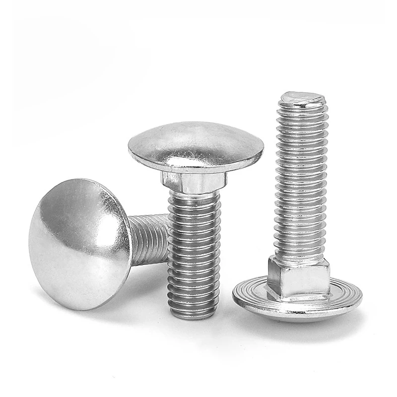 10pcs/lot M4 M5 M6 M8 M10 M12 10- 150mm Length Carriage Bolt 304 Stainless Steel Round Head Square Neck Screw DIN603