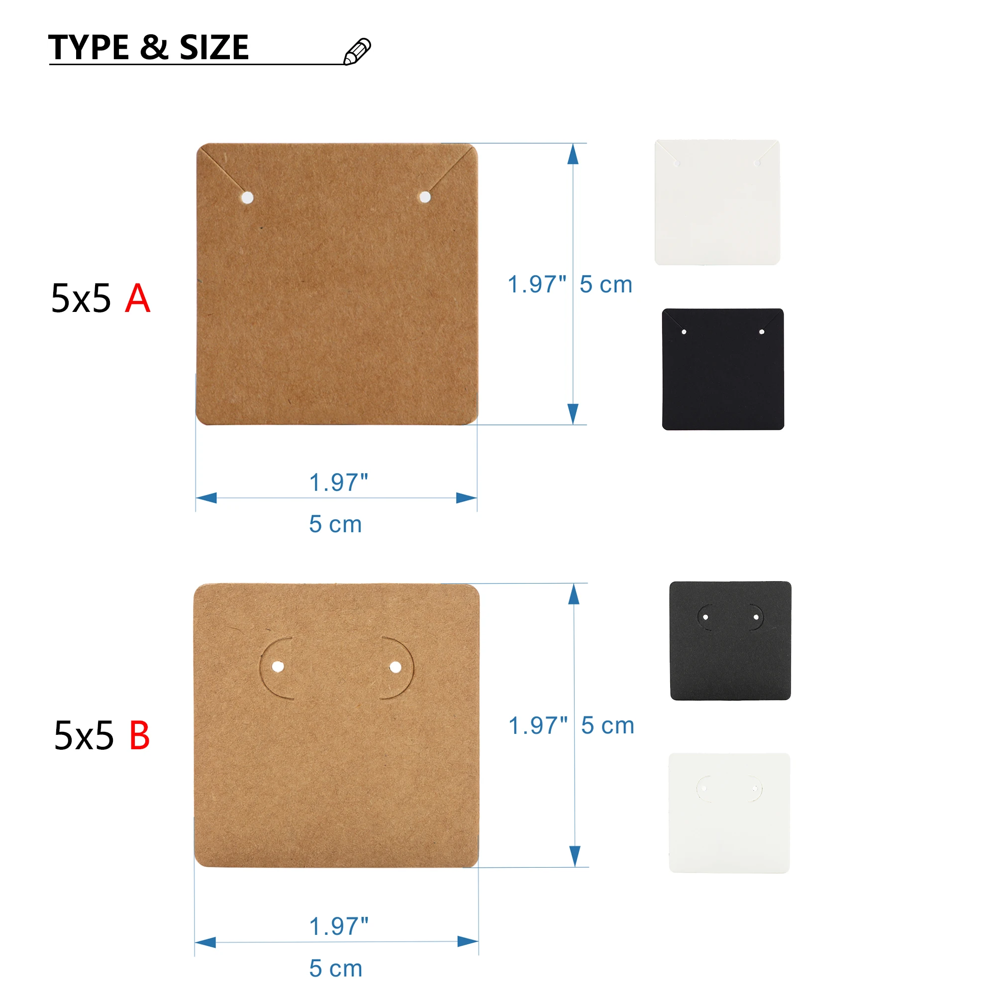 50pcs Opp Self-adhesive Plastic Bag Earrings Display Necklaces Cards For Jewelry Making Cardboard Paper DIY Packages Supply