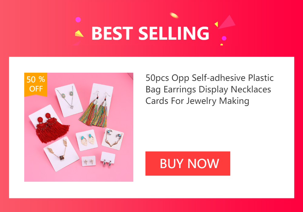 50pcs Opp Self-adhesive Plastic Bag Earrings Display Necklaces Cards For Jewelry Making Cardboard Paper DIY Packages Supply