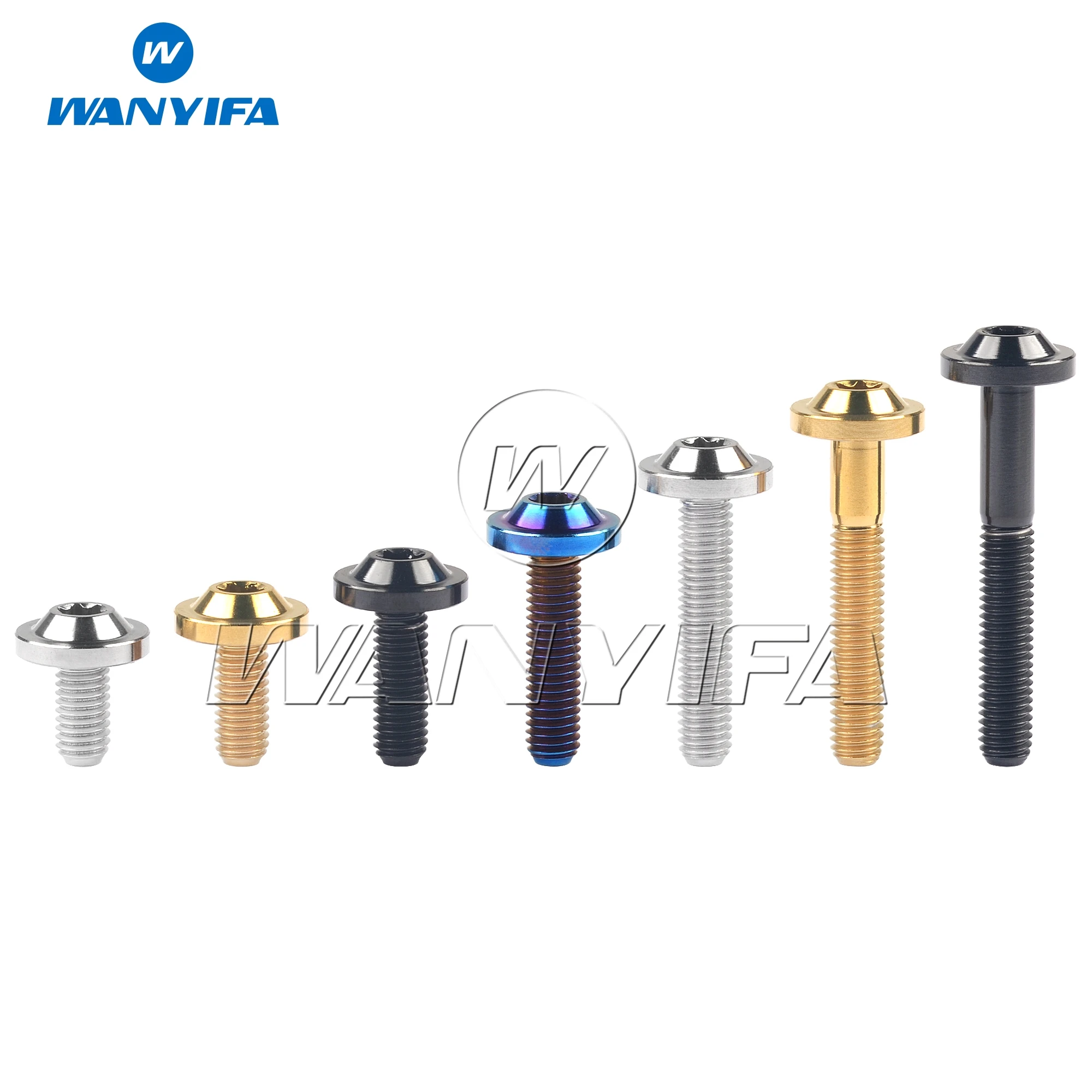 Wanyifa Titanium Ti Bolt M5x10/12/15/20/25/30/35mm Torx T25 Head Screws for Ride Modification Fastener
