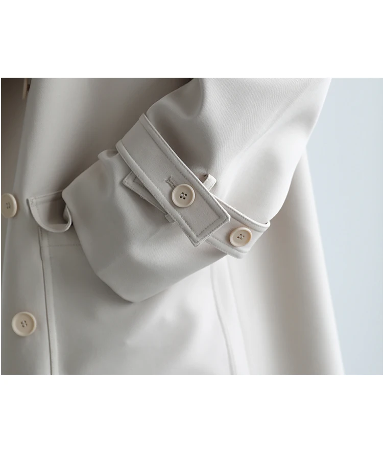 CHIC VEN Women Trench Coat Solid Loose Contrast Double Collar Double Breasted Long Female Windbreaker Office Lady Spring Autumn