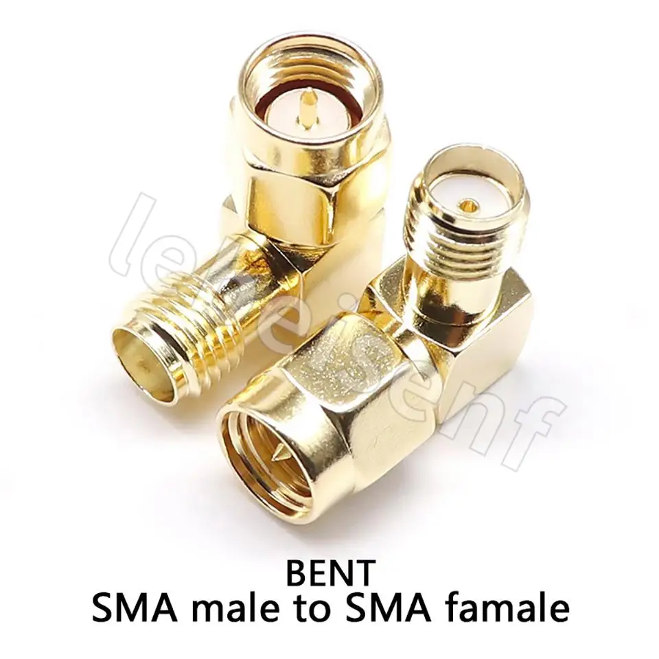 1/5/10/100PCS All Brass 1PC SMA To SMA Male Female Gold Plated RP SMA Male RP-SMA Female Connector RF Adapter Straight Bent L/T